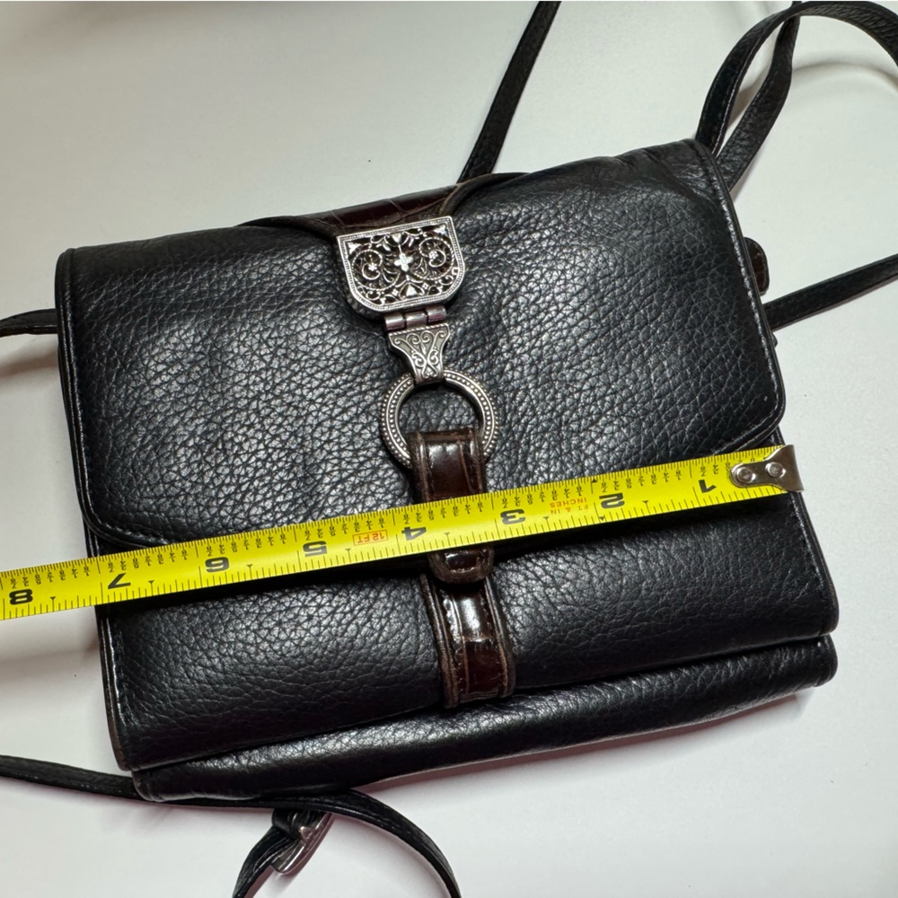 Brighton Nepal Organizer Pebble Italian Crocodile Embossed Leather Crossbody Bag - Picture 14 of 16